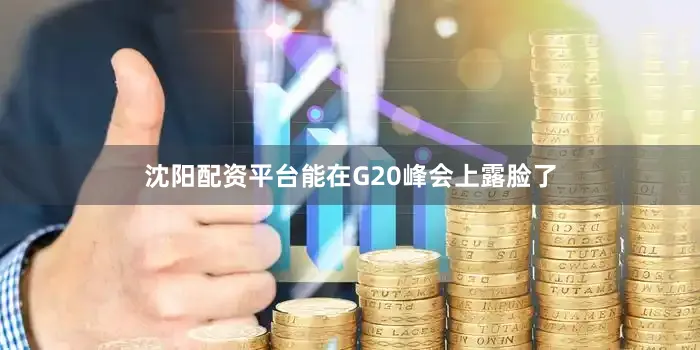 沈阳配资平台能在G20峰会上露脸了