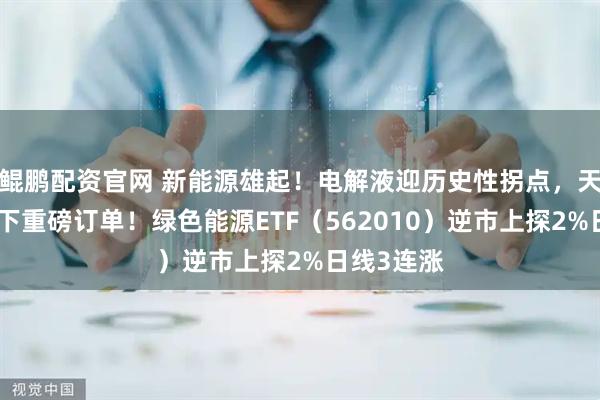 鲲鹏配资官网 新能源雄起！电解液迎历史性拐点，天赐材料签下重磅订单！绿色能源ETF（562010）逆市上探2%日线3连涨