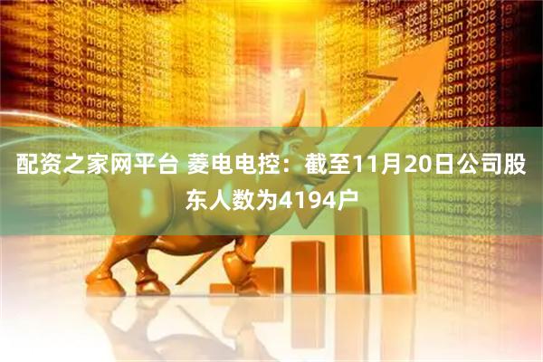 配资之家网平台 菱电电控：截至11月20日公司股东人数为4194户