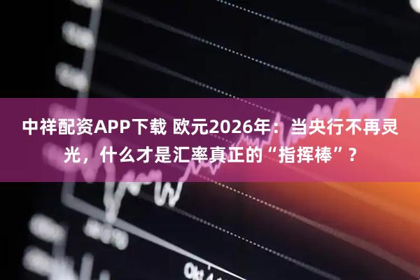 中祥配资APP下载 欧元2026年：当央行不再灵光，什么才是汇率真正的“指挥棒”？